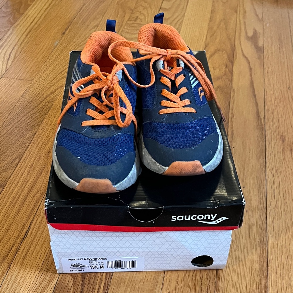 Saucony Kids' Navy and Orange Sneakers